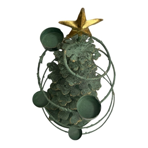 RARE VTG Hallmark Metal Christmas Tree Candle Holder Decoration Table Top 17"T - Picture 4 of 11
